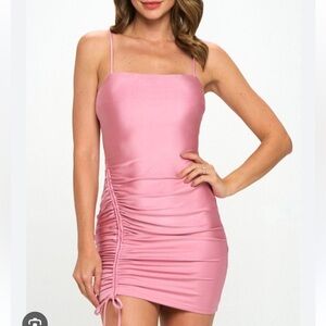 Blush colored slip dress